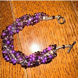 Purple beaded bracelet